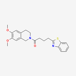 molecular formula C22H24N2O3S B11133659 4-(1,3-benzothiazol-2-yl)-1-(6,7-dimethoxy-3,4-dihydroisoquinolin-2(1H)-yl)butan-1-one 