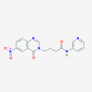 molecular formula C17H15N5O4 B11133667 4-(6-nitro-4-oxoquinazolin-3(4H)-yl)-N-(pyridin-3-yl)butanamide 