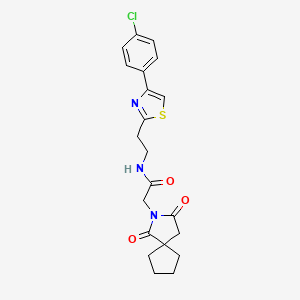 N-{2-[4-(4-chlorophenyl)-1,3-thiazol-2-yl]ethyl}-2-(1,3-dioxo-2-azaspiro[4.4]non-2-yl)acetamide