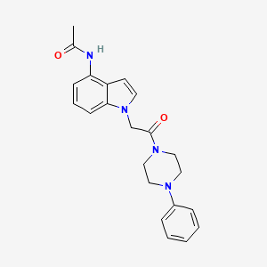 molecular formula C22H24N4O2 B11133713 N-{1-[2-oxo-2-(4-phenylpiperazino)ethyl]-1H-indol-4-yl}acetamide 