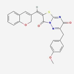 (2E)-2-(2H-chromen-3-ylmethylidene)-6-(4-methoxybenzyl)-7H-[1,3]thiazolo[3,2-b][1,2,4]triazine-3,7(2H)-dione