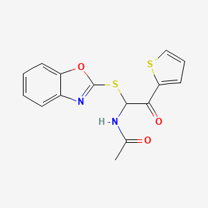 N-[1-(1,3-benzoxazol-2-ylsulfanyl)-2-oxo-2-(thiophen-2-yl)ethyl]acetamide