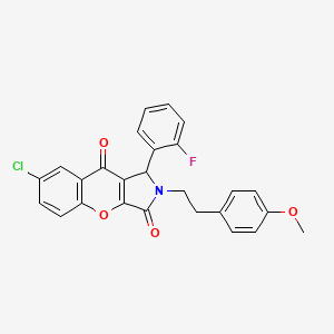 molecular formula C26H19ClFNO4 B11133749 7-Chloro-1-(2-fluorophenyl)-2-[2-(4-methoxyphenyl)ethyl]-1,2-dihydrochromeno[2,3-c]pyrrole-3,9-dione 