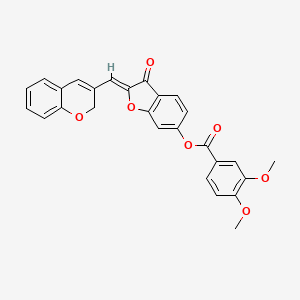 2-(2H-chromen-3-ylmethylene)-3-oxobenzo[3,4-b]furan-6-yl 3,4-dimethoxybenzoate