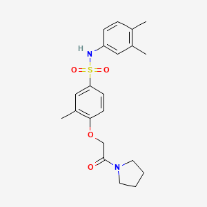 molecular formula C21H26N2O4S B11133779 N-(3,4-dimethylphenyl)-3-methyl-4-[2-oxo-2-(pyrrolidin-1-yl)ethoxy]benzenesulfonamide 