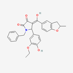 1-benzyl-5-(3-ethoxy-4-hydroxyphenyl)-3-hydroxy-4-[(2-methyl-2,3-dihydro-1-benzofuran-5-yl)carbonyl]-1,5-dihydro-2H-pyrrol-2-one