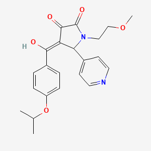 molecular formula C22H24N2O5 B11133795 3-hydroxy-1-(2-methoxyethyl)-4-{[4-(propan-2-yloxy)phenyl]carbonyl}-5-(pyridin-4-yl)-1,5-dihydro-2H-pyrrol-2-one 