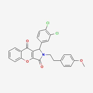 molecular formula C26H19Cl2NO4 B11133856 1-(3,4-Dichlorophenyl)-2-[2-(4-methoxyphenyl)ethyl]-1,2-dihydrochromeno[2,3-c]pyrrole-3,9-dione 