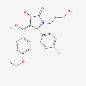 molecular formula C24H26ClNO5 B11133858 5-(4-chlorophenyl)-3-hydroxy-1-(3-methoxypropyl)-4-{[4-(propan-2-yloxy)phenyl]carbonyl}-1,5-dihydro-2H-pyrrol-2-one 