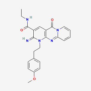 molecular formula C23H23N5O3 B11133861 N-ethyl{2-imino-1-[2-(4-methoxyphenyl)ethyl]-5-oxo(1,6-dihydropyridino[1,2-a]p yridino[2,3-d]pyrimidin-3-yl)}carboxamide 