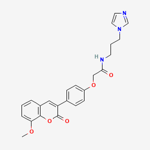 N-[3-(1H-imidazol-1-yl)propyl]-2-[4-(8-methoxy-2-oxo-2H-chromen-3-yl)phenoxy]acetamide