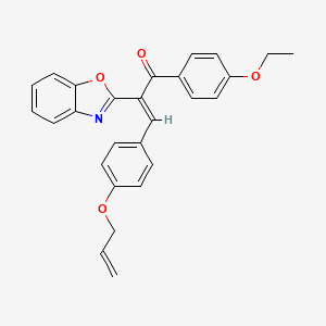 molecular formula C27H23NO4 B11133865 (2E)-2-(1,3-benzoxazol-2-yl)-1-(4-ethoxyphenyl)-3-[4-(prop-2-en-1-yloxy)phenyl]prop-2-en-1-one 