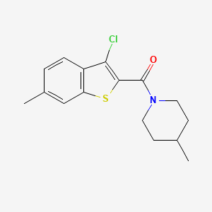 molecular formula C16H18ClNOS B11133876 (3-Chloro-6-methyl-1-benzothiophen-2-yl)(4-methylpiperidino)methanone 