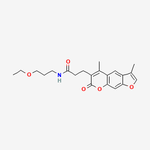 molecular formula C21H25NO5 B11133892 3-(3,5-dimethyl-7-oxo-7H-furo[3,2-g]chromen-6-yl)-N-(3-ethoxypropyl)propanamide 