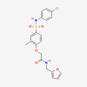 2-{4-[(4-chlorophenyl)sulfamoyl]-2-methylphenoxy}-N-(furan-2-ylmethyl)acetamide