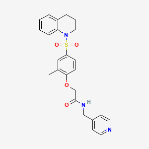 molecular formula C24H25N3O4S B11133935 2-[4-(3,4-dihydroquinolin-1(2H)-ylsulfonyl)-2-methylphenoxy]-N-(pyridin-4-ylmethyl)acetamide 