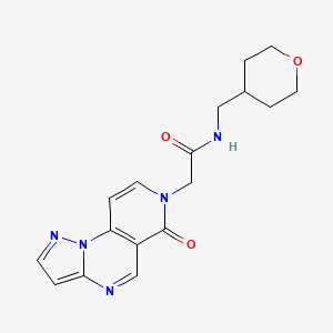 2-(6-oxopyrazolo[1,5-a]pyrido[3,4-e]pyrimidin-7(6H)-yl)-N-(tetrahydro-2H-pyran-4-ylmethyl)acetamide