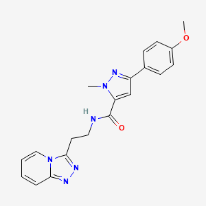 molecular formula C20H20N6O2 B11133951 3-(4-methoxyphenyl)-1-methyl-N-(2-[1,2,4]triazolo[4,3-a]pyridin-3-ylethyl)-1H-pyrazole-5-carboxamide 