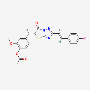 molecular formula C22H16FN3O4S B11133952 4-[(Z)-{2-[(E)-2-(4-fluorophenyl)ethenyl]-6-oxo[1,3]thiazolo[3,2-b][1,2,4]triazol-5(6H)-ylidene}methyl]-2-methoxyphenyl acetate 