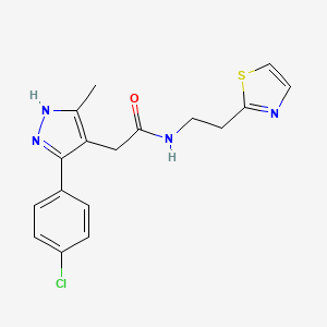 2-[5-(4-chlorophenyl)-3-methyl-1H-pyrazol-4-yl]-N-[2-(1,3-thiazol-2-yl)ethyl]acetamide