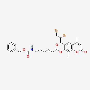 6-(2,3-dibromopropyl)-4,8-dimethyl-2-oxo-2H-chromen-7-yl 6-{[(benzyloxy)carbonyl]amino}hexanoate