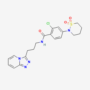 2-chloro-4-(1,1-dioxido-1,2-thiazinan-2-yl)-N-[3-([1,2,4]triazolo[4,3-a]pyridin-3-yl)propyl]benzamide