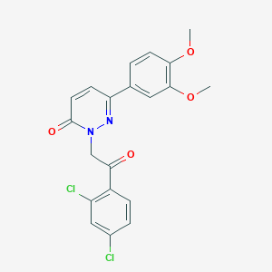 molecular formula C20H16Cl2N2O4 B11134000 2-[2-(2,4-dichlorophenyl)-2-oxoethyl]-6-(3,4-dimethoxyphenyl)-3(2H)-pyridazinone 