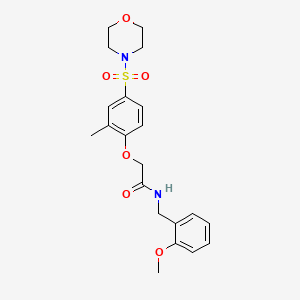 molecular formula C21H26N2O6S B11134005 N-(2-Methoxy-benzyl)-2-[2-methyl-4-(morpholine-4-sulfonyl)-phenoxy]-acetamide 