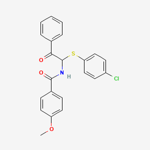 molecular formula C22H18ClNO3S B11134013 N-{1-[(4-chlorophenyl)sulfanyl]-2-oxo-2-phenylethyl}-4-methoxybenzamide 