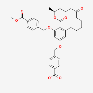 Methyl 4-{[(14-{[4-(methoxycarbonyl)phenyl]methoxy}-3-methyl-1,7-dioxo-3,4,5,6,7,8,9,10,11,12-decahydro-1H-2-benzoxacyclotetradecin-16-YL)oxy]methyl}benzoate