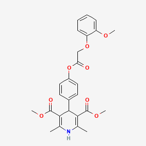 Dimethyl 4-(4-{[(2-methoxyphenoxy)acetyl]oxy}phenyl)-2,6-dimethyl-1,4-dihydropyridine-3,5-dicarboxylate