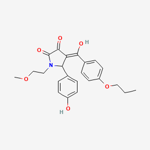 3-hydroxy-5-(4-hydroxyphenyl)-1-(2-methoxyethyl)-4-[(4-propoxyphenyl)carbonyl]-1,5-dihydro-2H-pyrrol-2-one