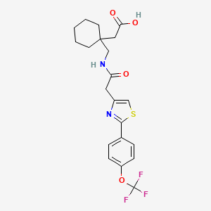 (1-{[({2-[4-(Trifluoromethoxy)phenyl]-1,3-thiazol-4-yl}acetyl)amino]methyl}cyclohexyl)acetic acid