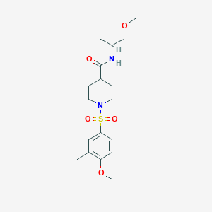 molecular formula C19H30N2O5S B11134057 1-(4-Ethoxy-3-methylbenzenesulfonyl)-N-(1-methoxypropan-2-YL)piperidine-4-carboxamide 