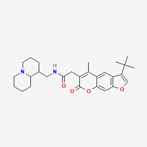 molecular formula C28H36N2O4 B11134082 2-(3-tert-butyl-5-methyl-7-oxo-7H-furo[3,2-g]chromen-6-yl)-N-(octahydro-2H-quinolizin-1-ylmethyl)acetamide 