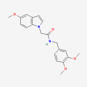 molecular formula C20H22N2O4 B11134092 N-(3,4-dimethoxybenzyl)-2-(5-methoxy-1H-indol-1-yl)acetamide 