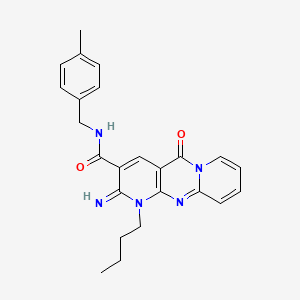 (1-butyl-2-imino-5-oxo(1,6-dihydropyridino[1,2-a]pyridino[2,3-d]pyrimidin-3-yl))-N-[(4-methylphenyl)methyl]carboxamide