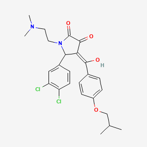 molecular formula C25H28Cl2N2O4 B11134120 5-(3,4-dichlorophenyl)-1-[2-(dimethylamino)ethyl]-3-hydroxy-4-{[4-(2-methylpropoxy)phenyl]carbonyl}-1,5-dihydro-2H-pyrrol-2-one 