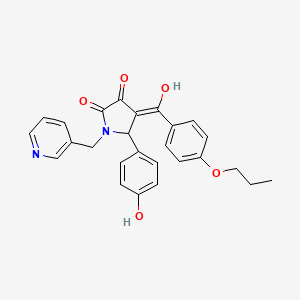 3-hydroxy-5-(4-hydroxyphenyl)-4-[(4-propoxyphenyl)carbonyl]-1-(pyridin-3-ylmethyl)-1,5-dihydro-2H-pyrrol-2-one