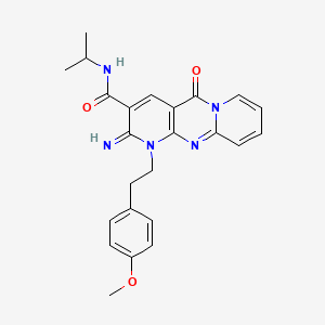 6-imino-7-[2-(4-methoxyphenyl)ethyl]-2-oxo-N-propan-2-yl-1,7,9-triazatricyclo[8.4.0.03,8]tetradeca-3(8),4,9,11,13-pentaene-5-carboxamide