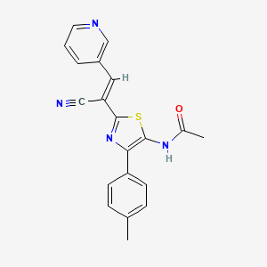 molecular formula C20H16N4OS B11134149 N-{2-[(E)-1-cyano-2-(pyridin-3-yl)ethenyl]-4-(4-methylphenyl)-1,3-thiazol-5-yl}acetamide 