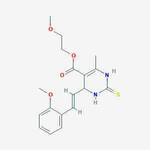 2-methoxyethyl 4-[(E)-2-(2-methoxyphenyl)ethenyl]-6-methyl-2-thioxo-1,2,3,4-tetrahydropyrimidine-5-carboxylate