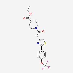 Ethyl 1-({2-[4-(trifluoromethoxy)phenyl]-1,3-thiazol-4-yl}acetyl)piperidine-4-carboxylate