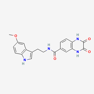 molecular formula C20H18N4O4 B11134175 N-[2-(5-methoxy-1H-indol-3-yl)ethyl]-2,3-dioxo-1,2,3,4-tetrahydroquinoxaline-6-carboxamide 