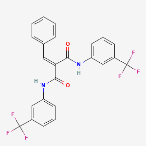 molecular formula C24H16F6N2O2 B11134187 2-benzylidene-N,N'-bis[3-(trifluoromethyl)phenyl]propanediamide 