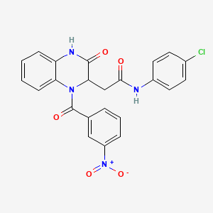 molecular formula C23H17ClN4O5 B11134193 N-(4-chlorophenyl)-2-[1-(3-nitrobenzoyl)-3-oxo-1,2,3,4-tetrahydroquinoxalin-2-yl]acetamide 