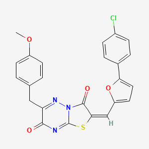 (2E)-2-{[5-(4-chlorophenyl)furan-2-yl]methylidene}-6-(4-methoxybenzyl)-7H-[1,3]thiazolo[3,2-b][1,2,4]triazine-3,7(2H)-dione