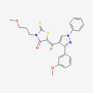 (5Z)-5-{[3-(3-methoxyphenyl)-1-phenyl-1H-pyrazol-4-yl]methylidene}-3-(3-methoxypropyl)-2-thioxo-1,3-thiazolidin-4-one