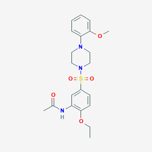 molecular formula C21H27N3O5S B11134215 N-(2-ethoxy-5-{[4-(2-methoxyphenyl)piperazin-1-yl]sulfonyl}phenyl)acetamide 