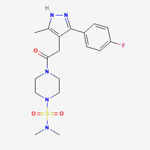 4-{2-[5-(4-fluorophenyl)-3-methyl-1H-pyrazol-4-yl]acetyl}-N,N-dimethyltetrahydro-1(2H)-pyrazinesulfonamide